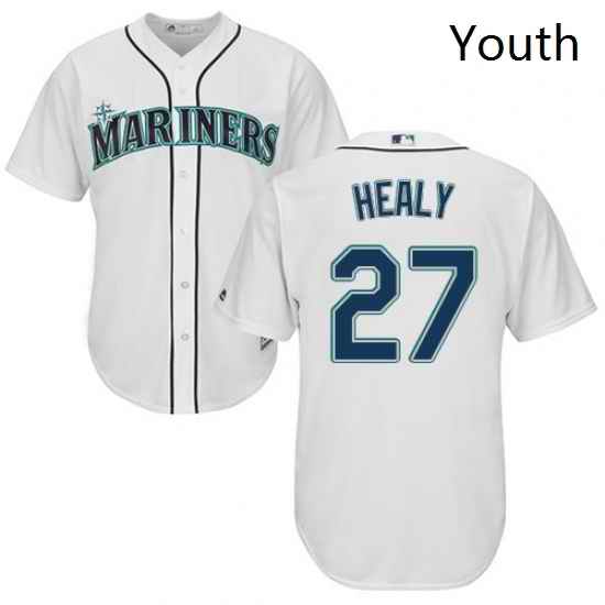 Youth Majestic Seattle Mariners 27 Ryon Healy Replica White Home Cool Base MLB Jersey